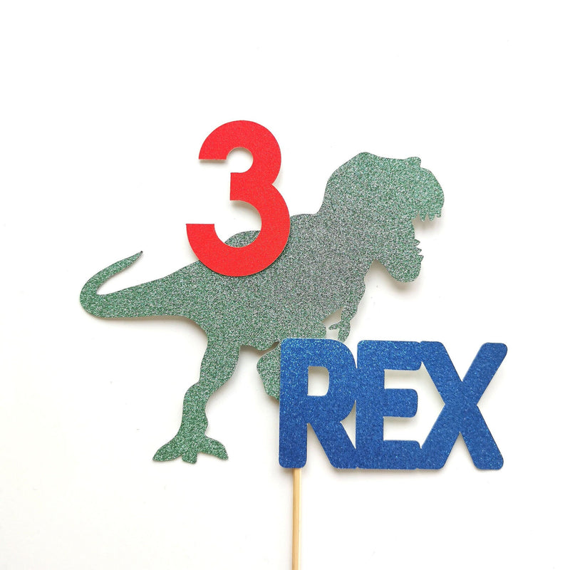 3-Rex Dinosaur Cake topper