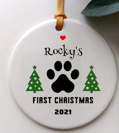 Personalised Pet's First Christmas Tree Ornament