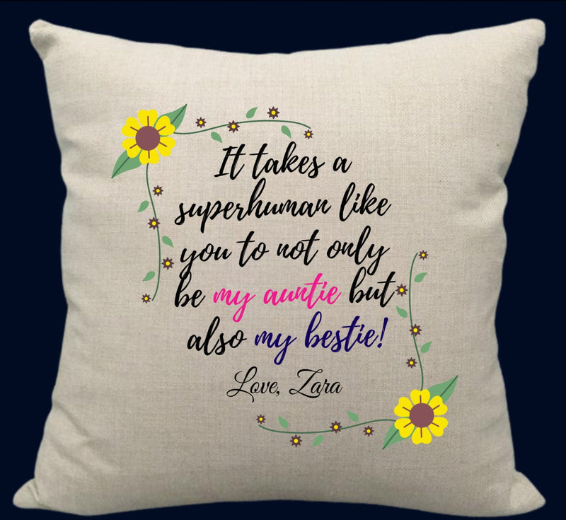 Personalised My Bestie Cushion Gift for Auntie