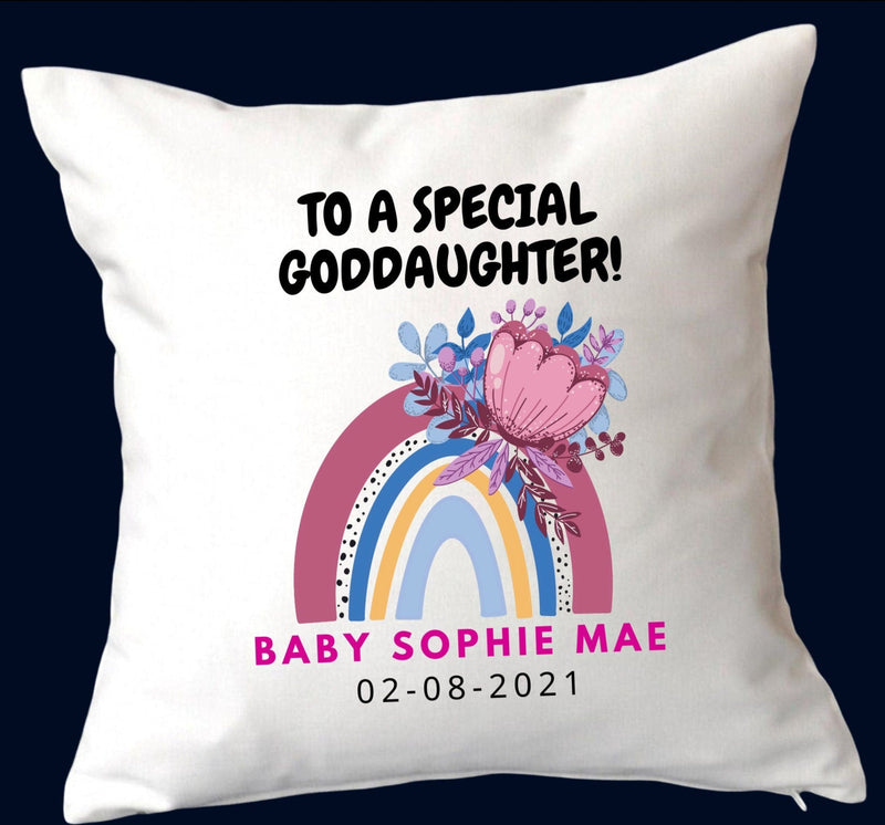 Personalised goddaughter cushion