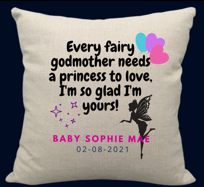 Personalised Christening Cushion Gift for Newborn