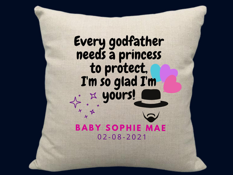 Personalised Christening Cushion Gift for Newborn