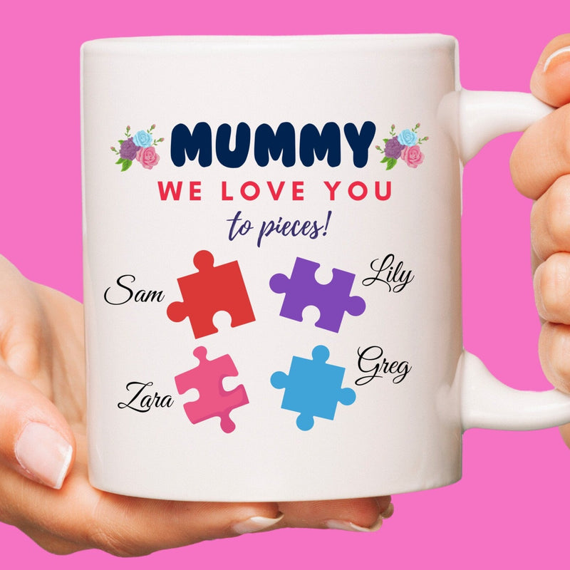 Custom Puzzle Pieces Coffee Mug for Mum