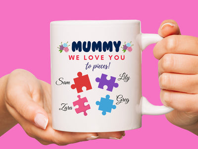 Custom Puzzle Pieces Coffee Mug for Mum