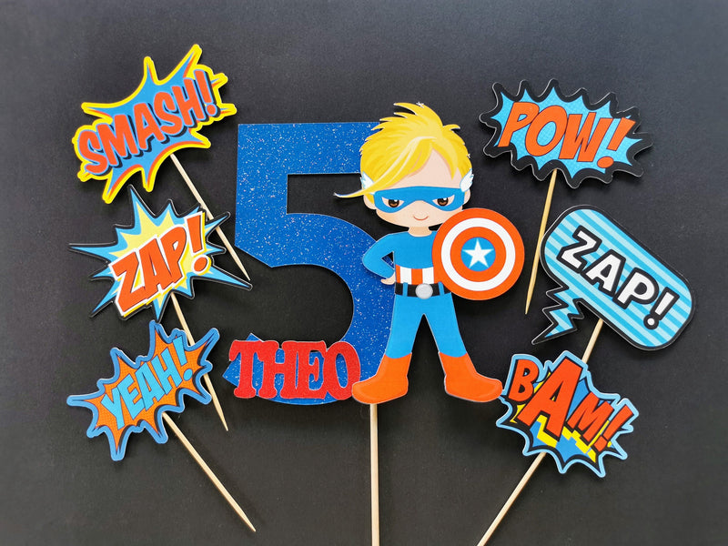 Personalised Superhero Boy Cake topper