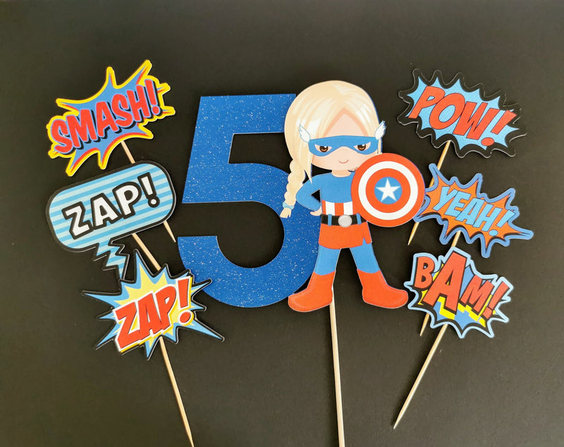 Personalised Superhero Girl Cake topper