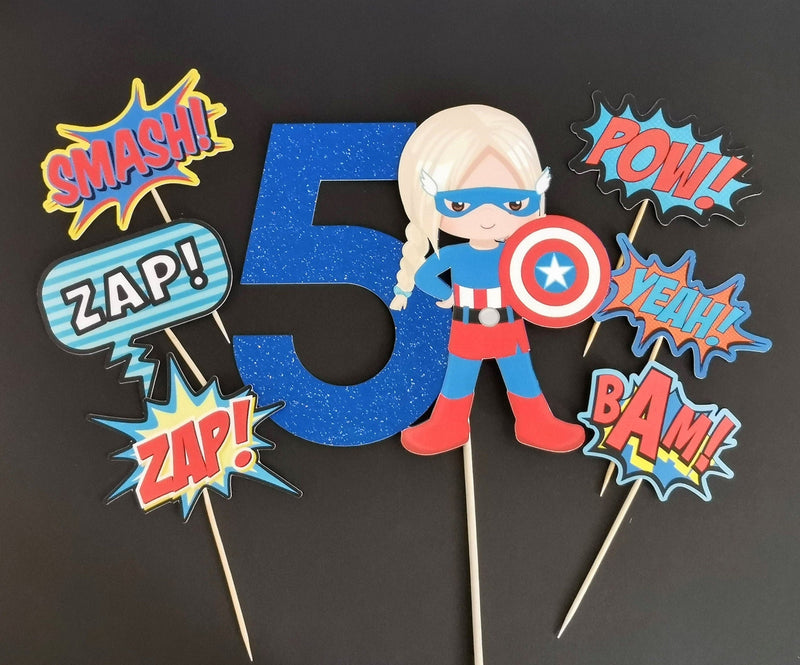 Personalised Superhero Girl Cake topper