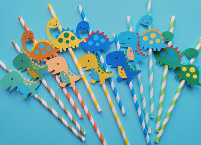 Custom Dinosaur Paper Straws