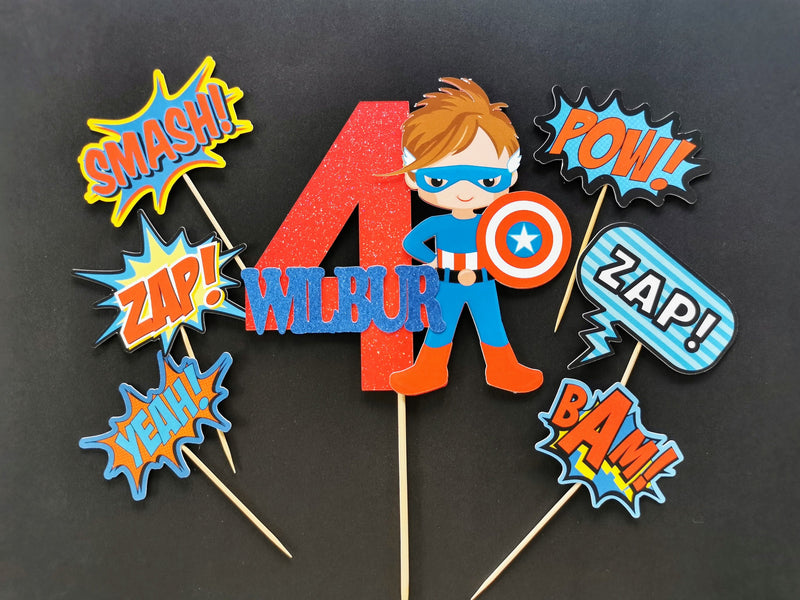 Personalised Superhero Boy Cake topper