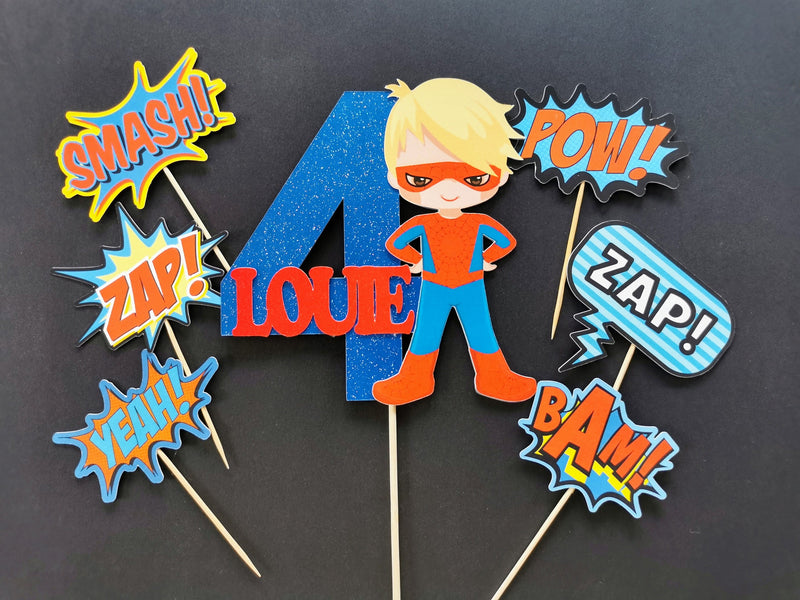 Personalised Superhero Boy Cake topper