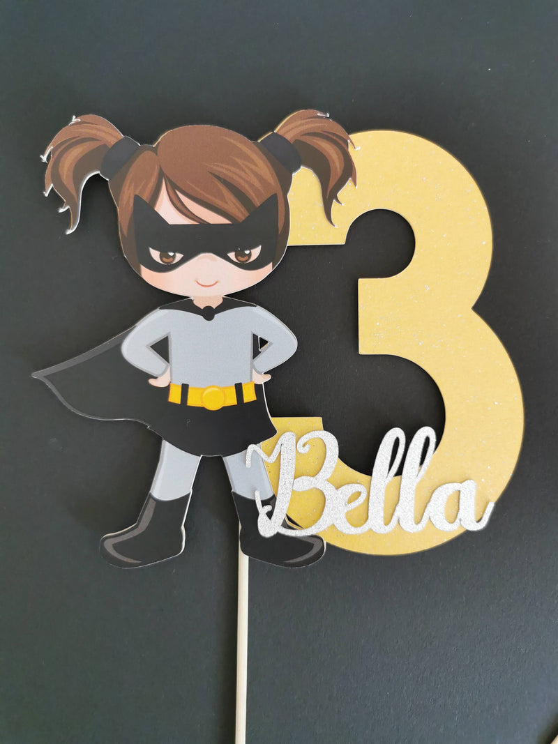 Personalised Superhero Girl Cake topper