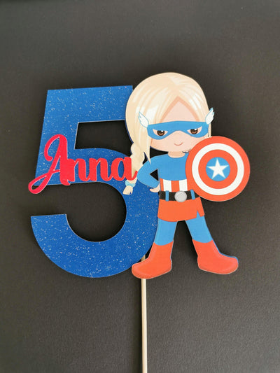 Personalised Superhero Girl Cake topper