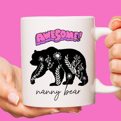 Custom Nanny Bear Coffee Mug Gift for Grandma