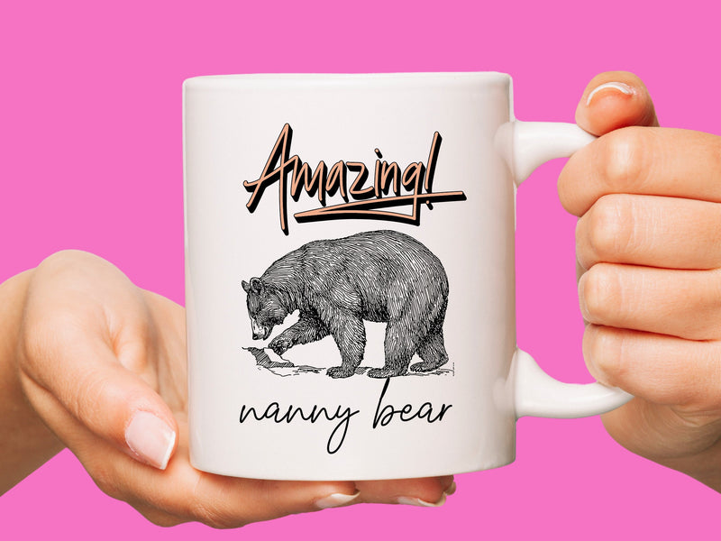 Custom Nanny Bear Coffee Mug Gift for Grandma