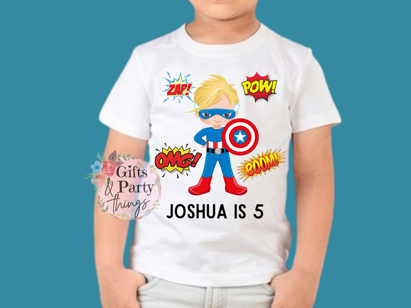 Superhero birthday tshirt