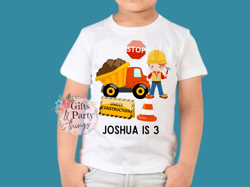 Personalised Construction Truck T-shirt