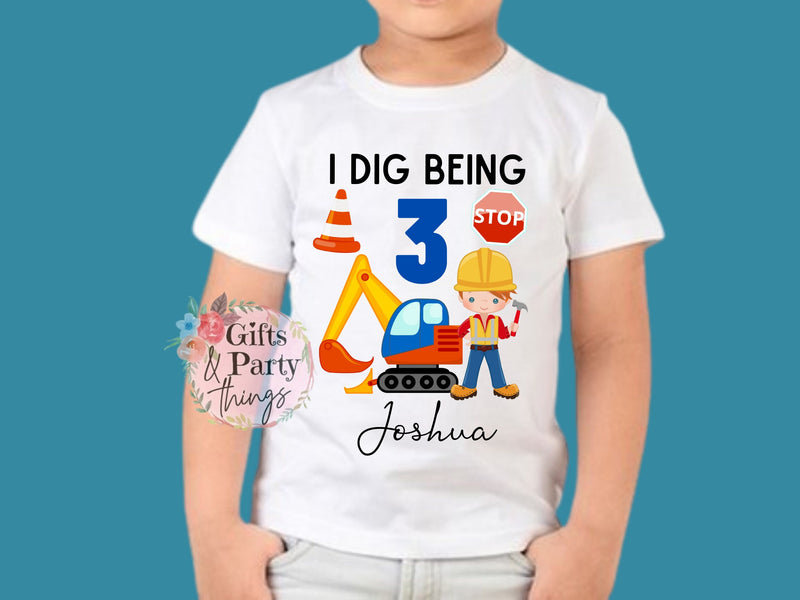 Personalised Digger Truck T-shirt