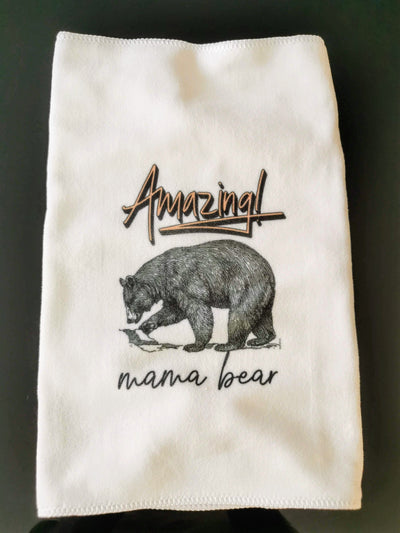 Custom Mama Bear Face towel for Mum