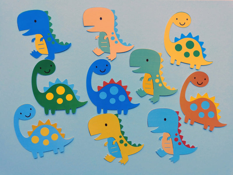 Blue dinosaur cupcake toppers