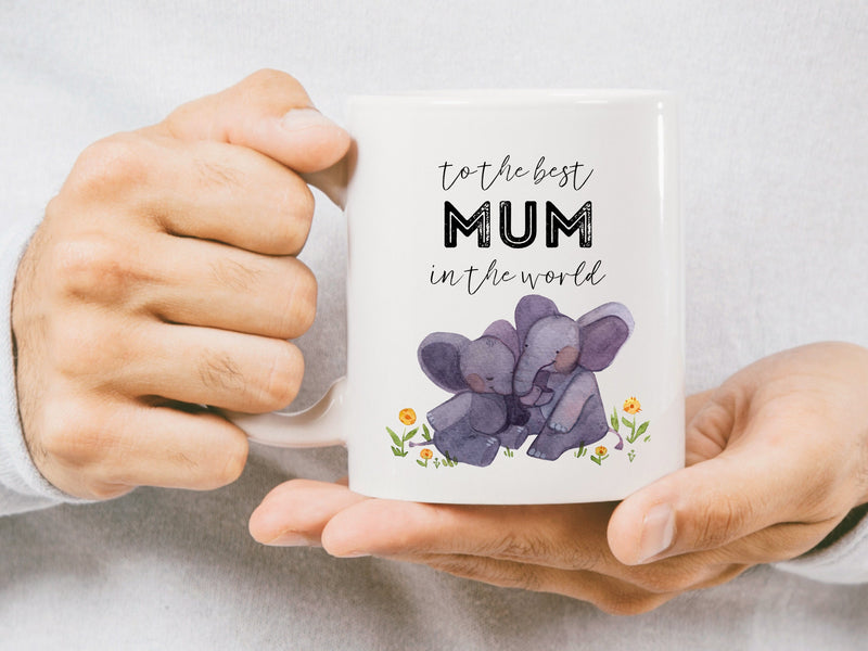 Personalised Elephants Mug Gift for Mum