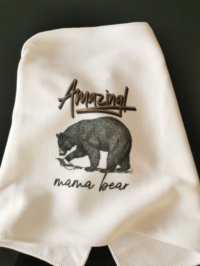 Custom Mama Bear Face towel for Mum