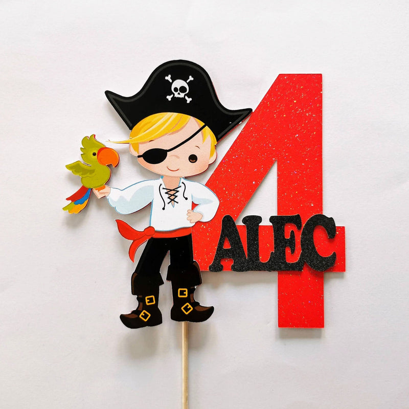 Personalised Pirate Boy Cake topper