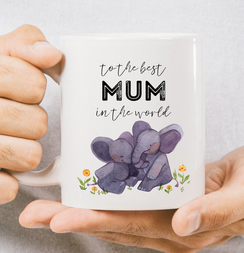 Personalised Elephants Mug Gift for Mum