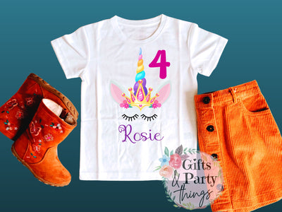 Personalised Princess Unicorn Birthday T-shirt