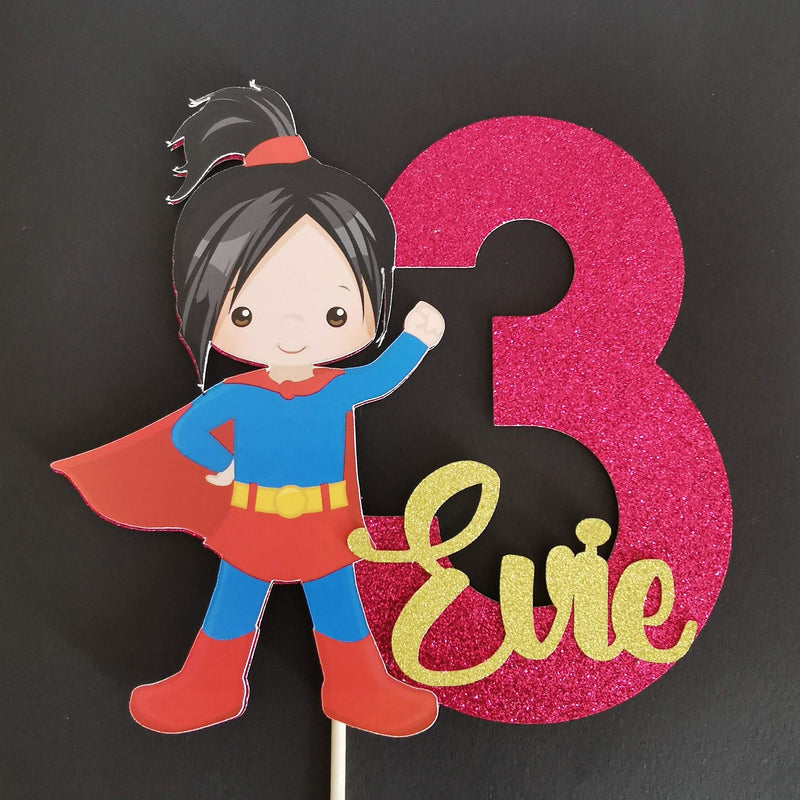 Personalised Superhero Girl Cake topper