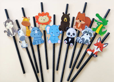 Custom Wild animals Paper Straws