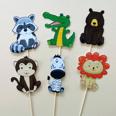 Jungle animals cupcake toppers