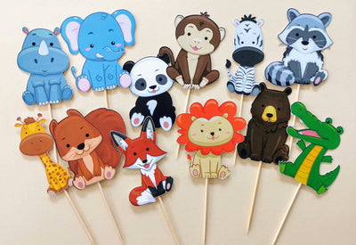 Jungle animals cupcake toppers