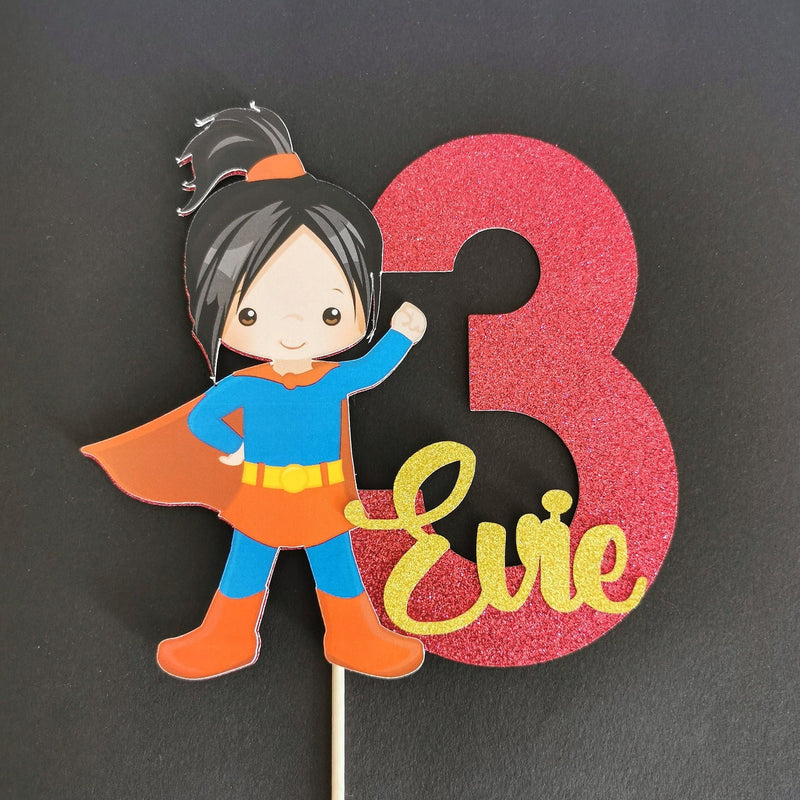 Personalised Superhero Girl Cake topper