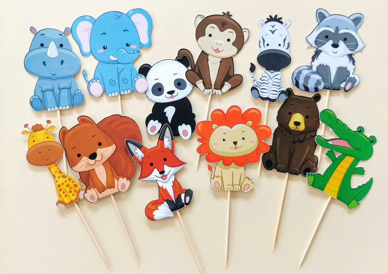 Jungle animals cupcake toppers