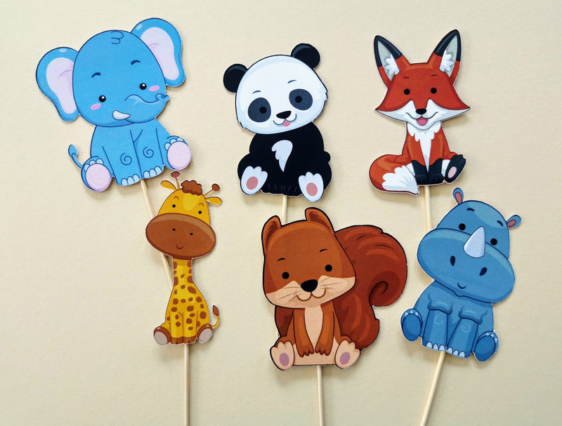 Jungle animals cupcake toppers