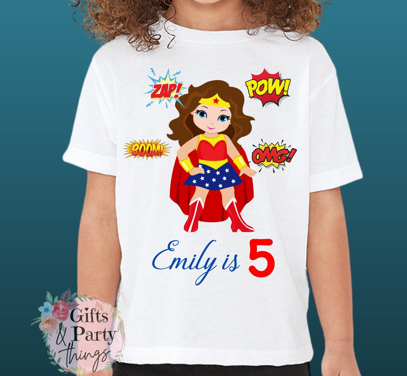 Personalised Superhero Girl T-shirt