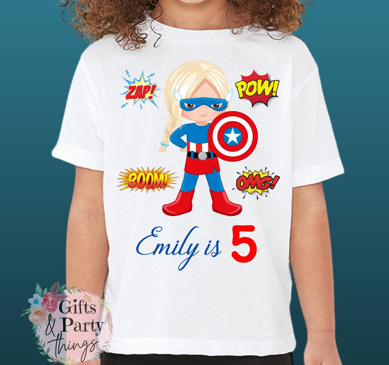 Superhero girl birthday tshirt