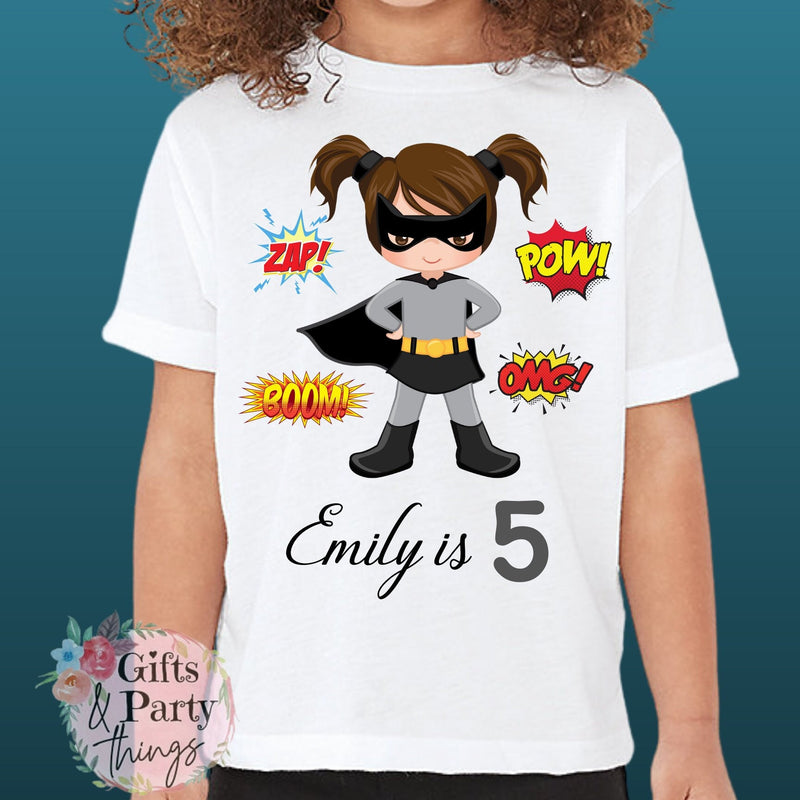 Superhero girl birthday tshirt