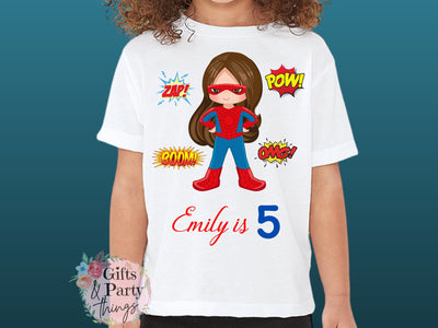 Personalised Superhero Girl T-shirt