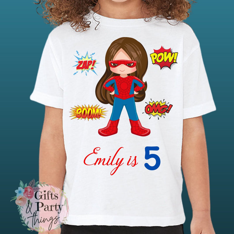 Superhero girl birthday tshirt