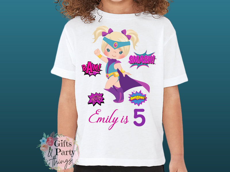 Personalised Superhero Girl T-shirt