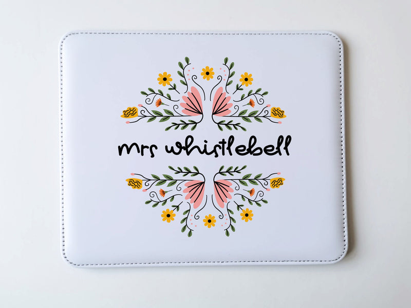 Personalised Flora Mouse Pad for Teacher