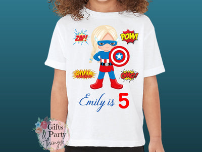 Personalised Superhero Girl T-shirt