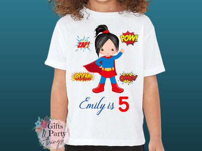 Personalised Superhero Girl T-shirt