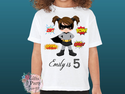 Personalised Superhero Girl T-shirt