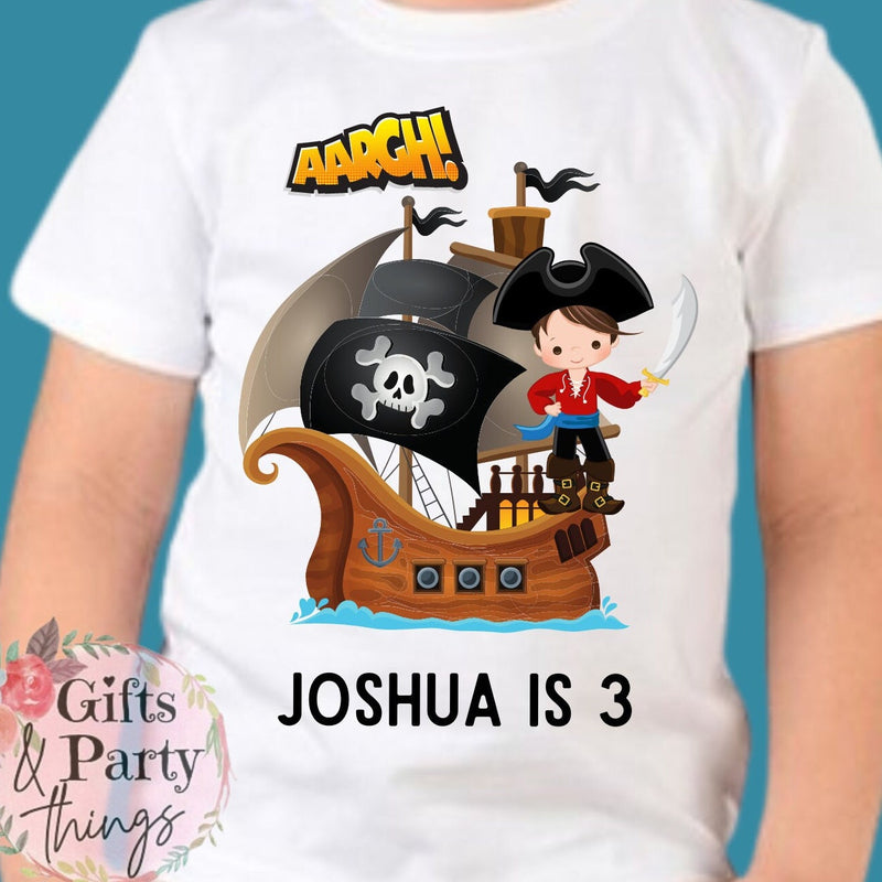 Personalised Pirate Boy Birthday T-shirt