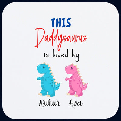 personalised dinosaur coaster for daddy